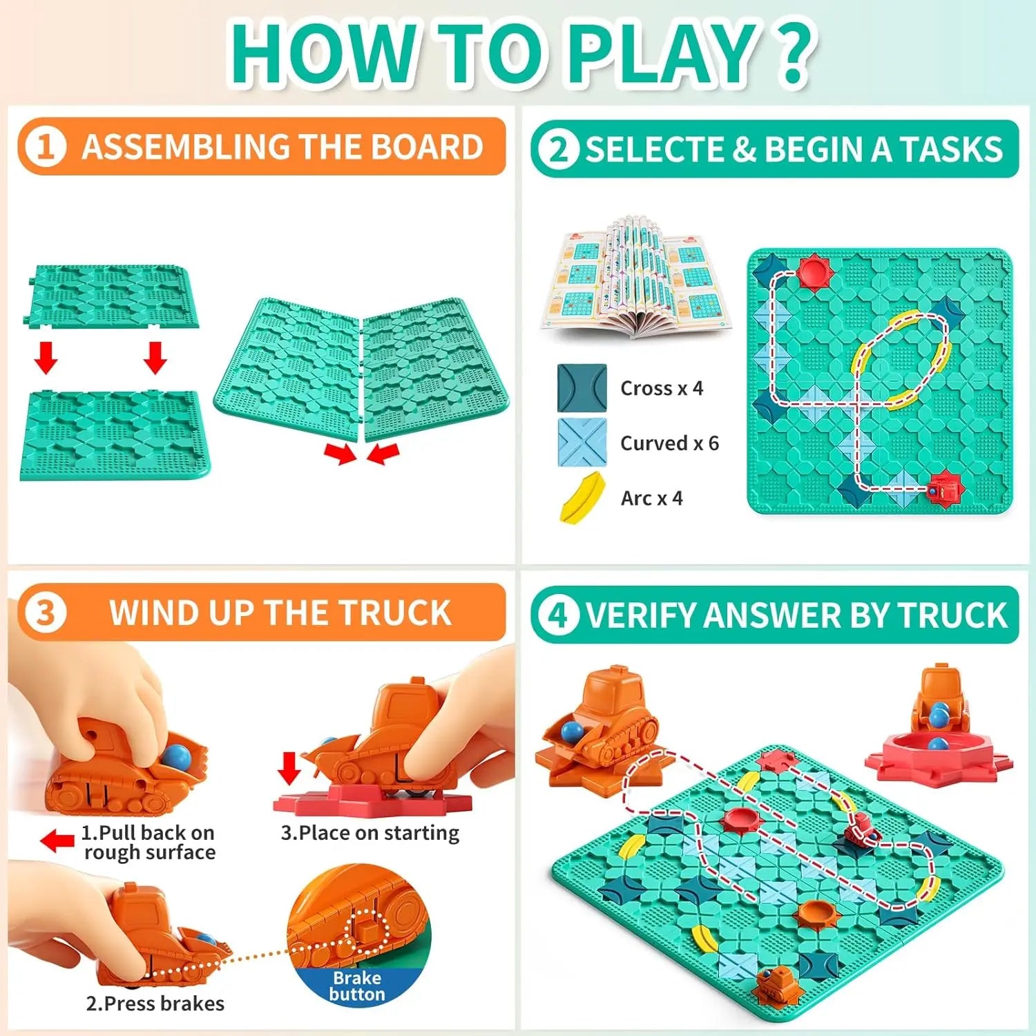 Logical Road Builder Games - Large Educational Smart Brain Teasers Puzzles Toys