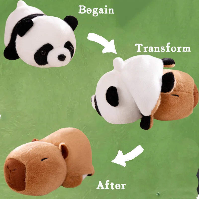 Panda Capybara Flip Transformation Plush Toy