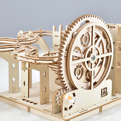 3D Wooden Marble Run Puzzle Kit – DIY Mechanical Model Toy