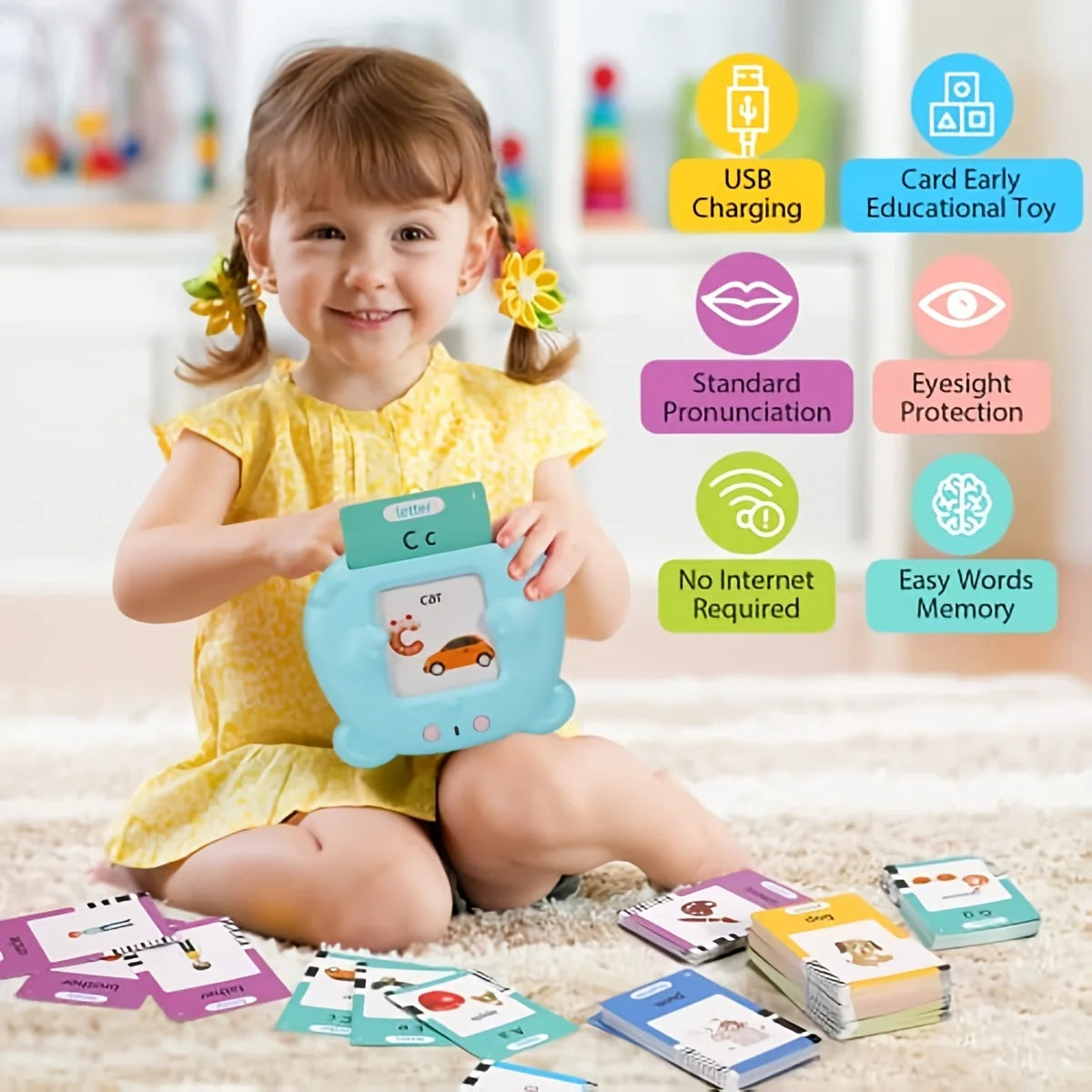 Talking Flash Cards Learning Machine – Kid's Language and English Learning Toy